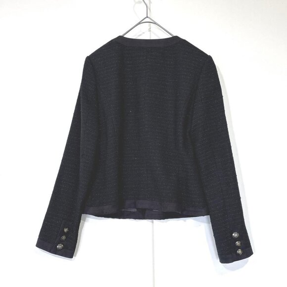 Sumie Collarless Tweed Jacket with Lurex Black - Picture 5 of 5